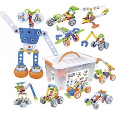 Kit Robótica Kids c/ 167pcs Parafusos Montagem Veículos, Robôs 10 em 1 STEAM 5+