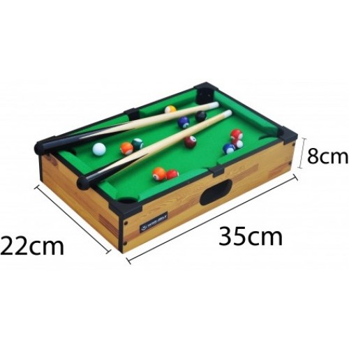 Jogo Mini Mesa de Bilhar Sinuca Compacta em Madeira Snooker com 2