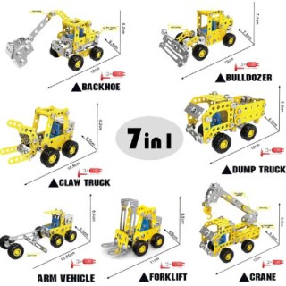 Veiculos 7 em 1, Kit Robótica Estrutural, Montagem c/ parafusos STEM